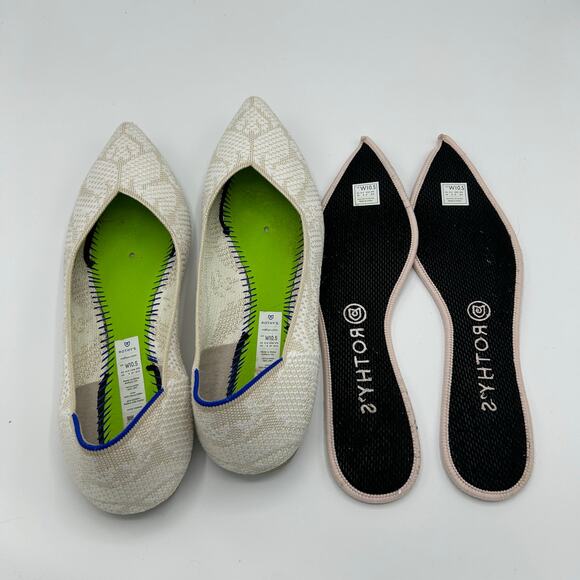 Rothy’s The Point Flats Lily Ivory Beige Knit Women’s Size 10.5 Sustainable - Picture 8 of 16